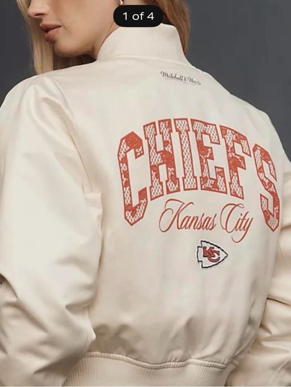 Mitchell & Ness Kansas City Chiefs Satin cropped bomber Jacket - Women's